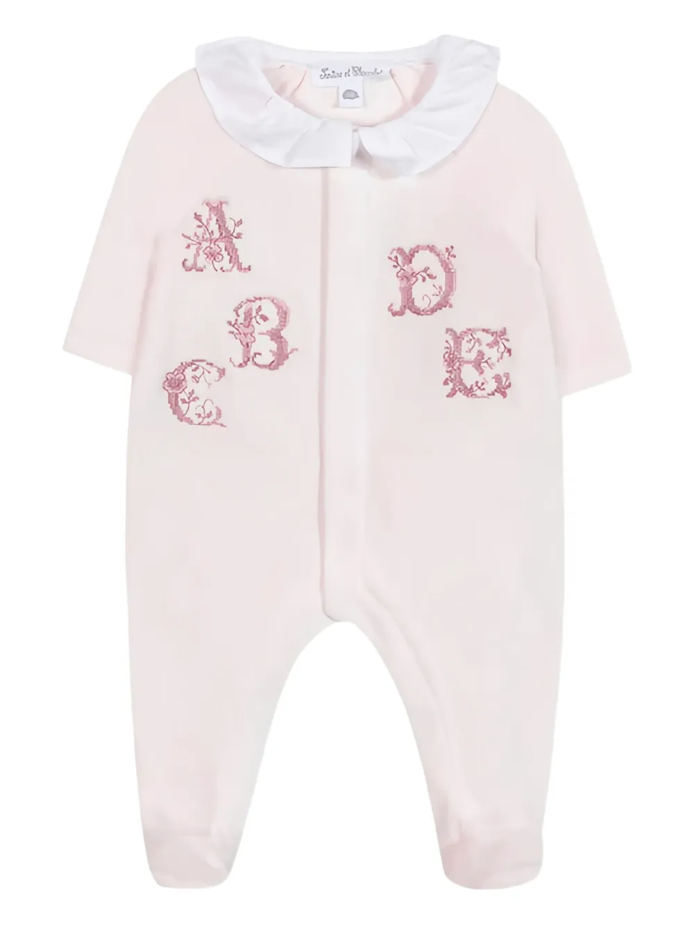 Tartine Et Chocolat Embroidered-details Long-sleeve Pajama In Pink