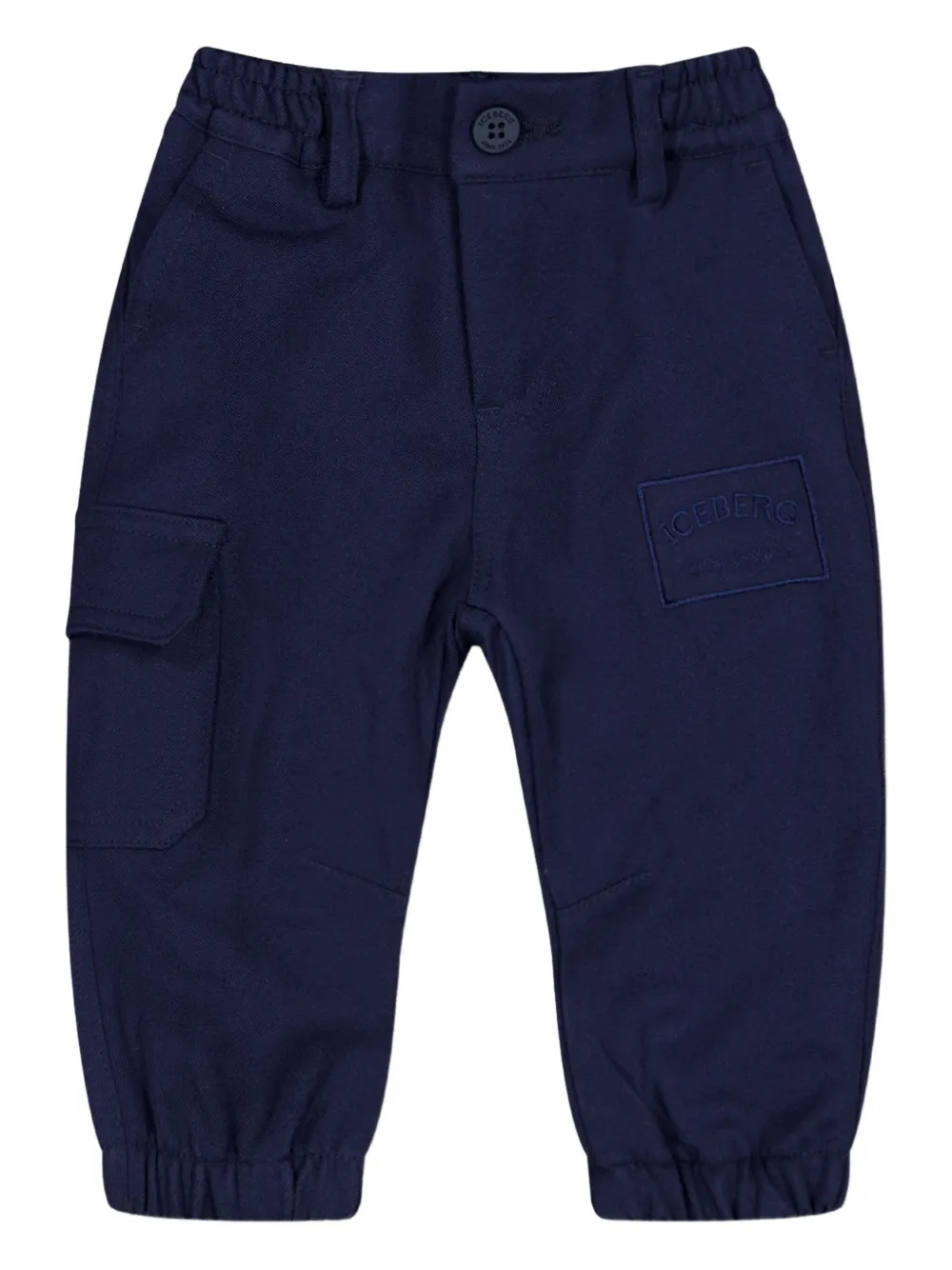 Iceberg Kids logo-patch cargo pants - Blu