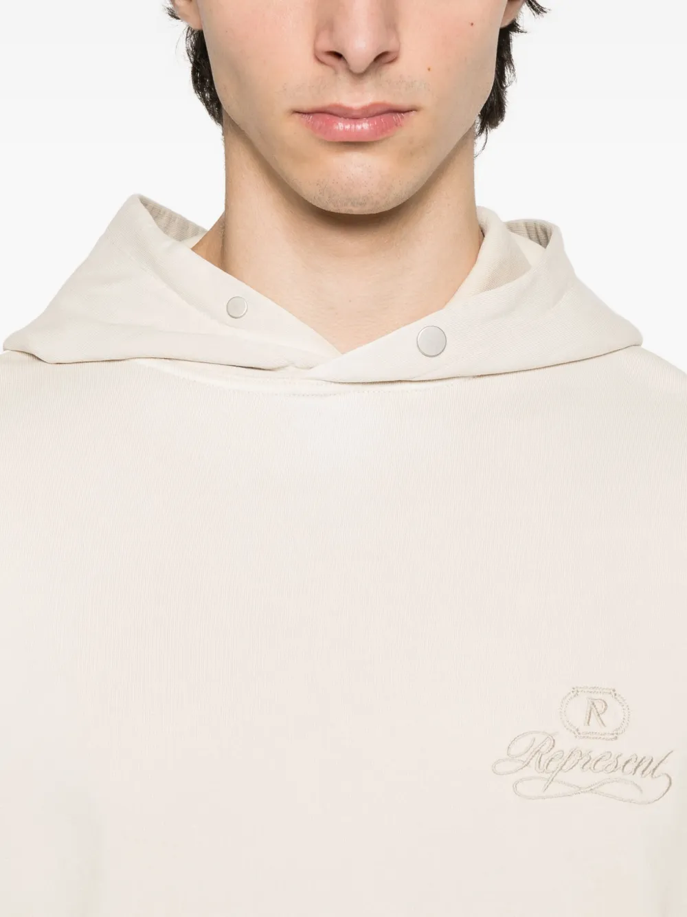 Represent Grand Vintage hoodie met geborduurd logo Beige