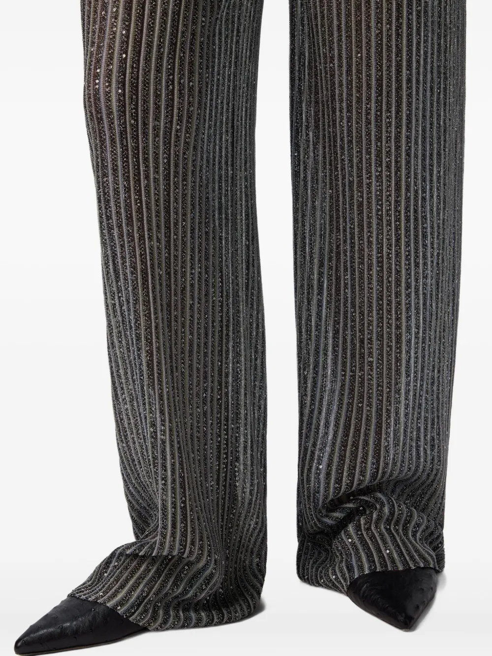 Missoni Gestreepte broek met pailletten Grijs