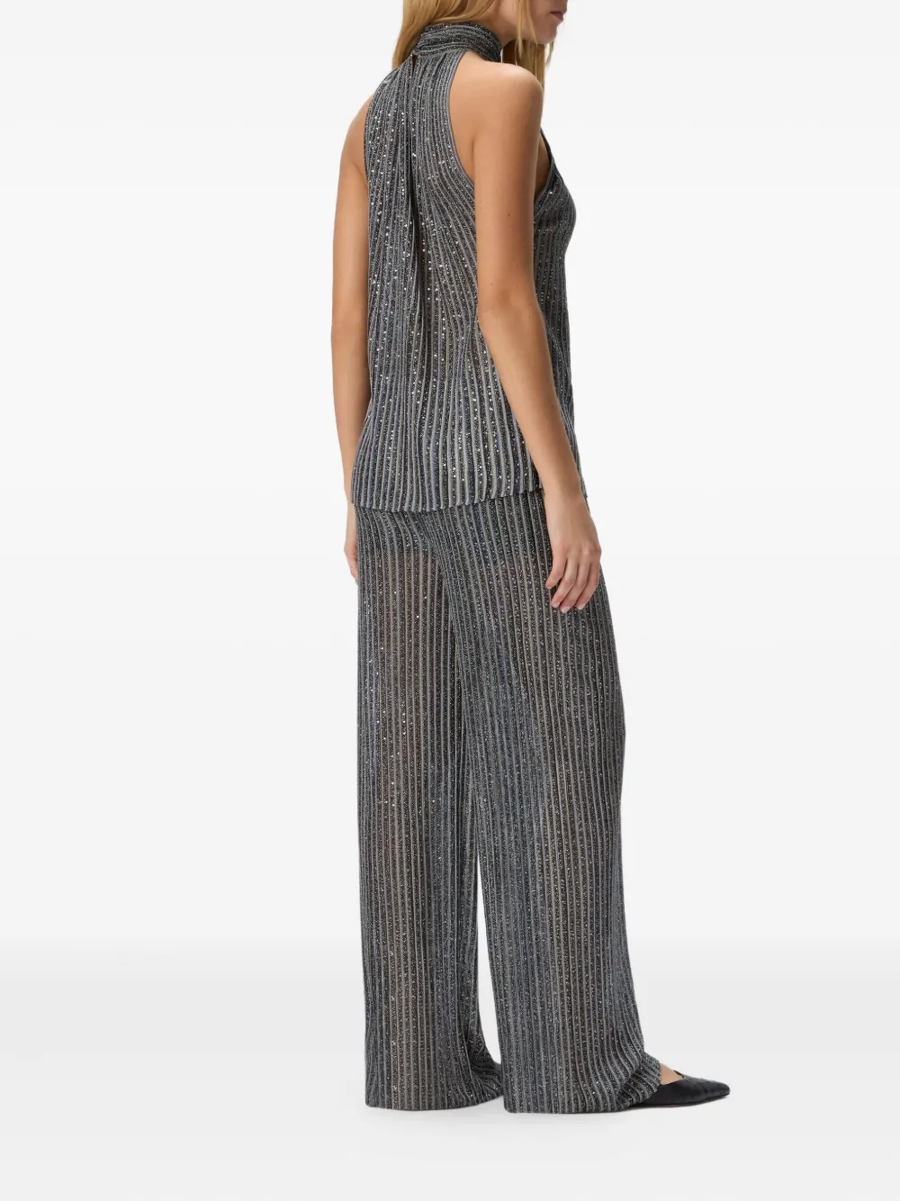 Missoni Gestreepte broek met pailletten Grijs