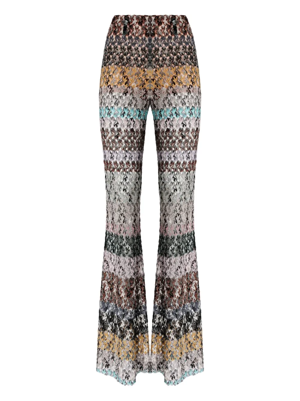 Missoni High Waist Flared Pants In Brown