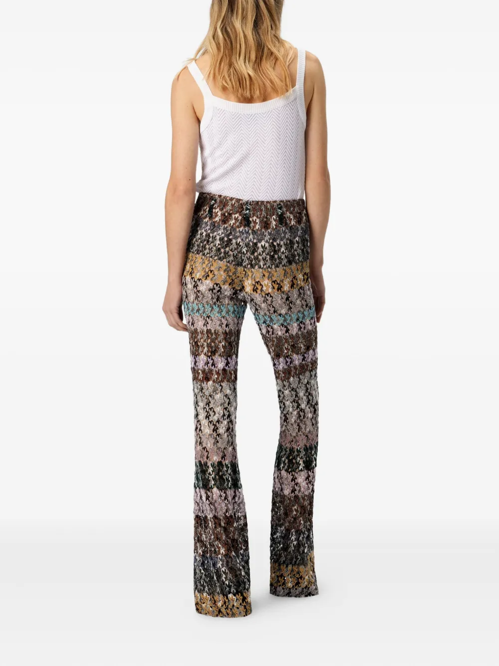 Missoni High Waist Flared Pants In Brown