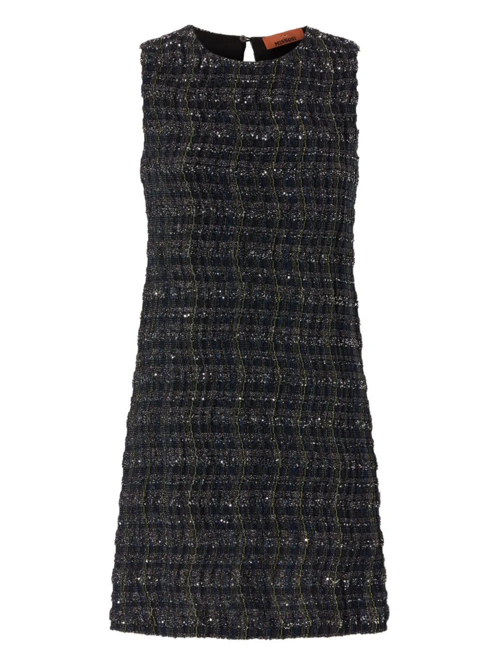 Missoni Embellished Tweed Mini Dress In Black