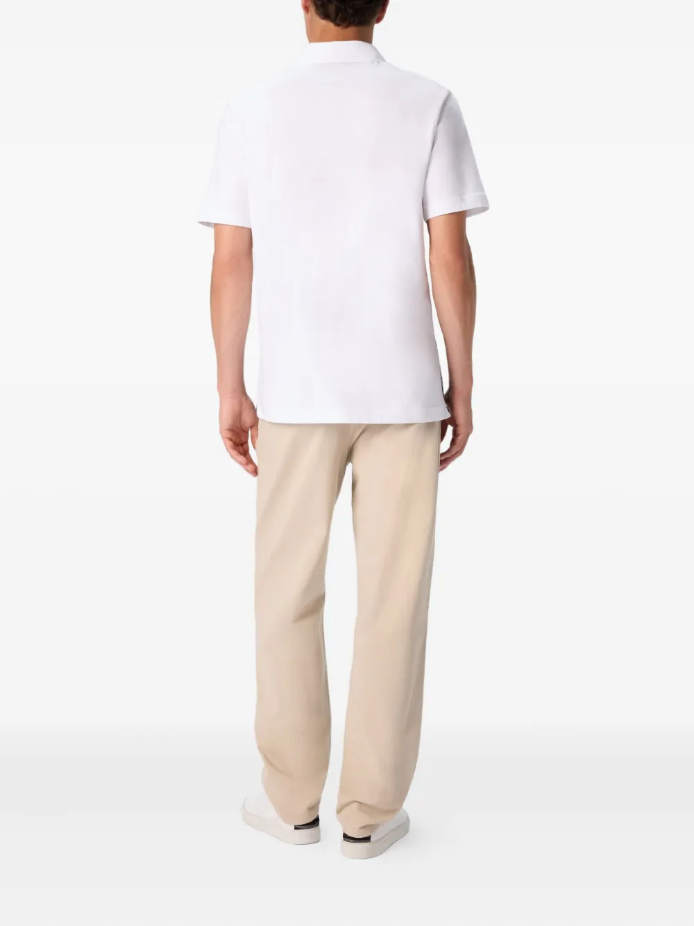 Missoni Short Sleeve Polo With Geometric Zigzag Pattern In Gray