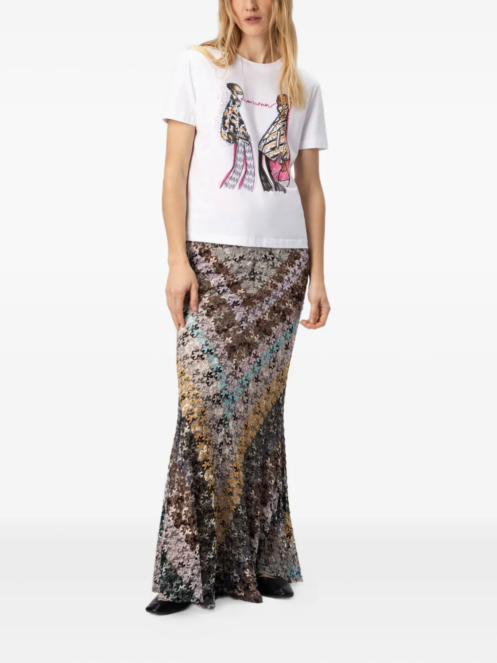 Missoni graphic-print T-shirt Wit