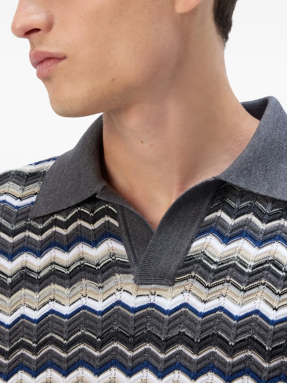 Missoni Poloshirt met chevron-patroon Grijs