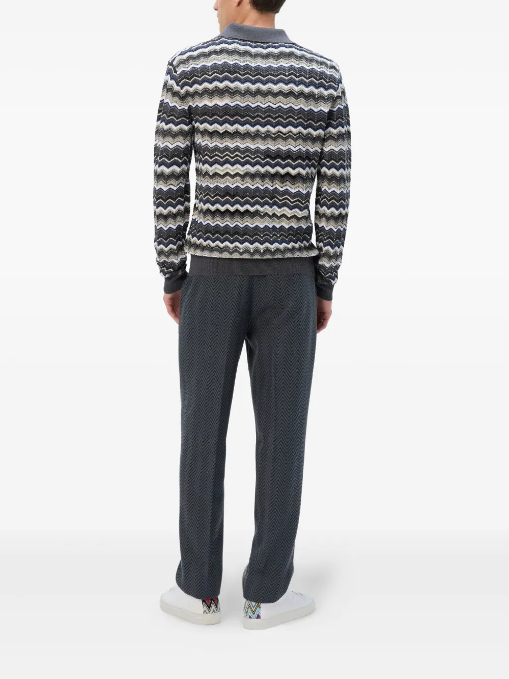 Missoni Poloshirt met chevron-patroon Grijs