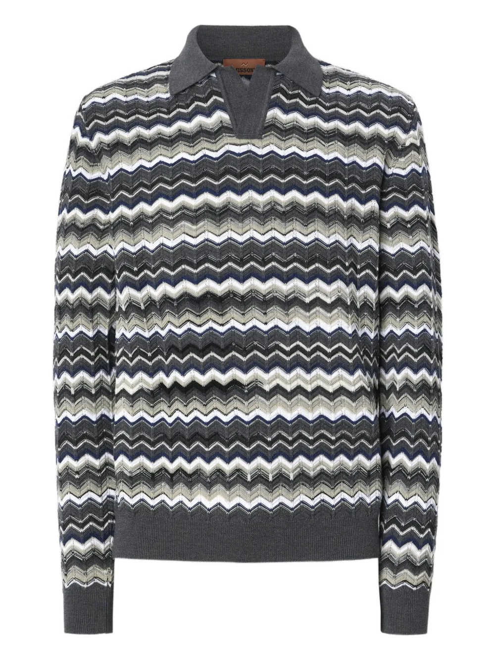 Missoni chevron-pattern polo shirt | Grey | Image 1