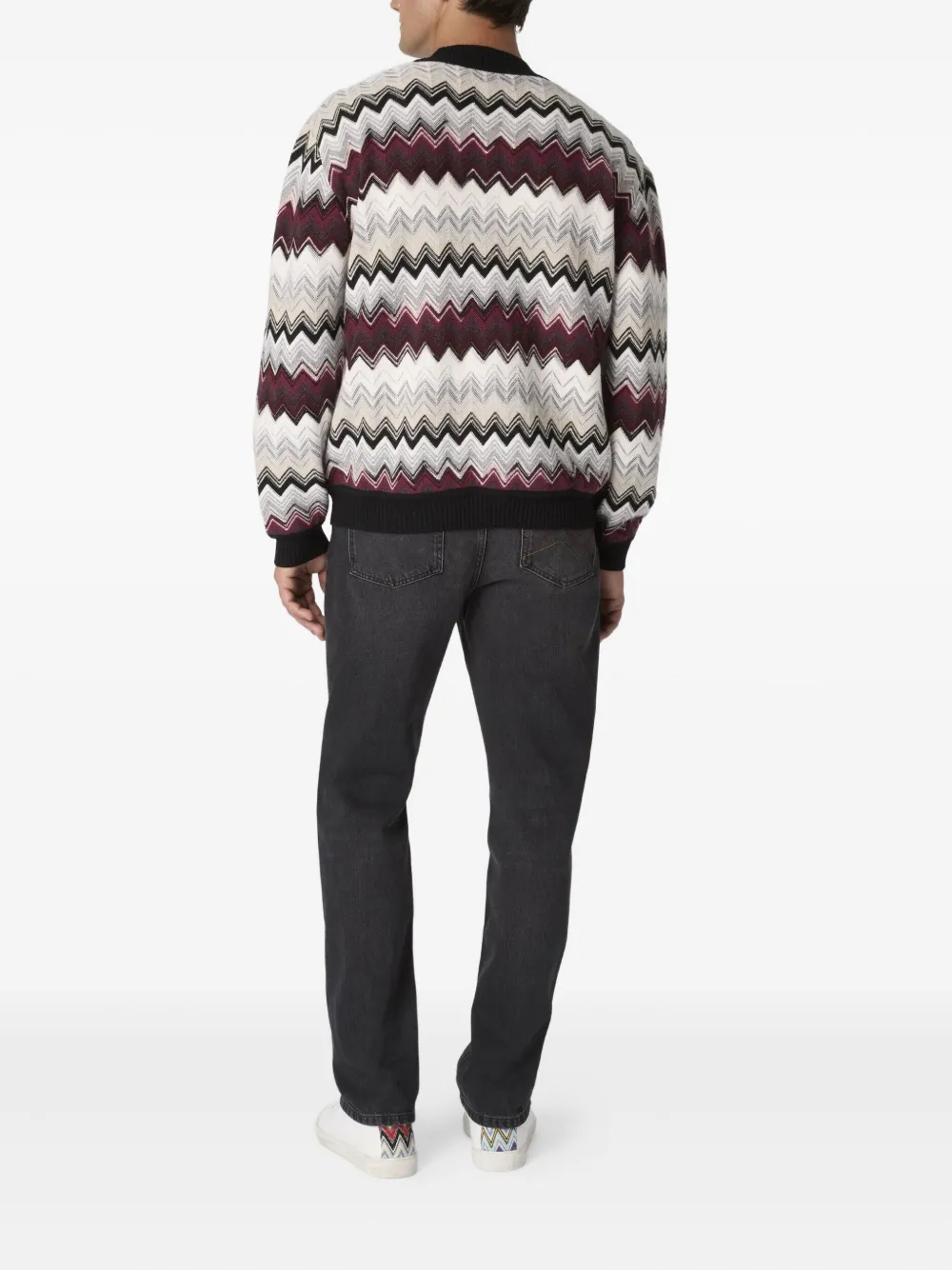 Missoni chevron-pattern button cardigan Wit