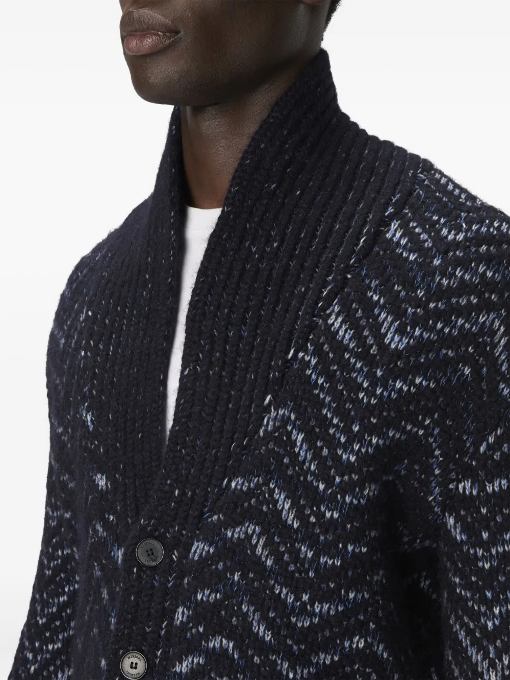 Missoni Vest met sjaalkraag en golvend patroon Blauw