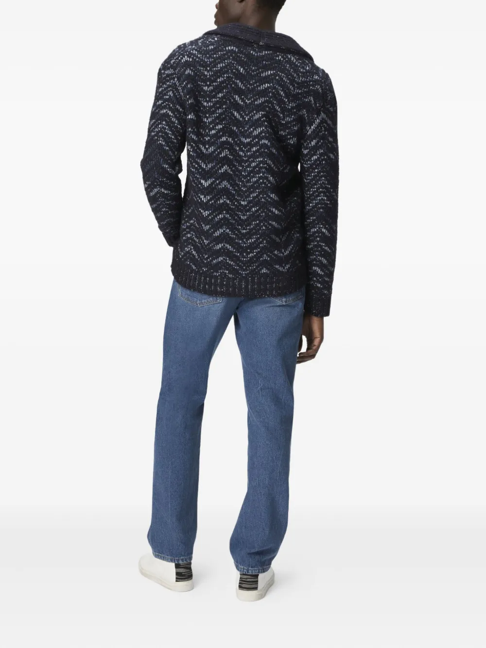 Missoni Vest met sjaalkraag en golvend patroon Blauw