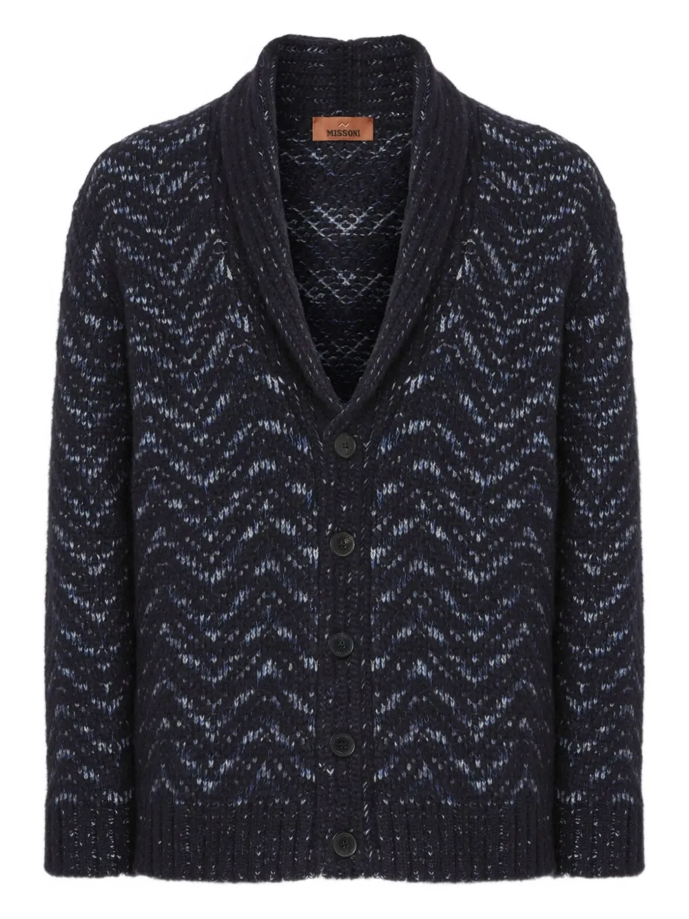 Missoni Vest met sjaalkraag en golvend patroon Blauw