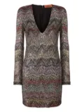 Missoni sequin-embellishment zigzag-pattern mini dress - Neutrals