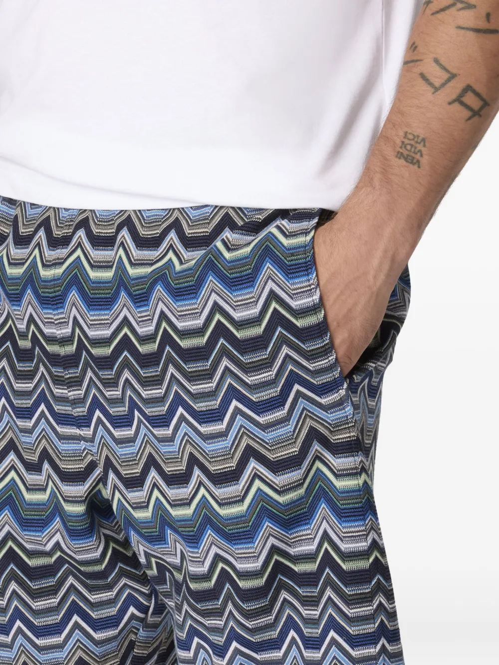 Missoni chevron-pattern deck shorts Blauw