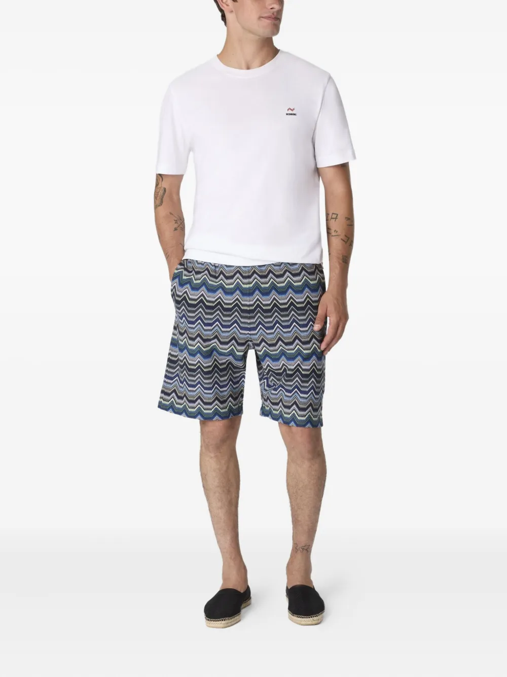 Missoni chevron-pattern deck shorts - Blauw