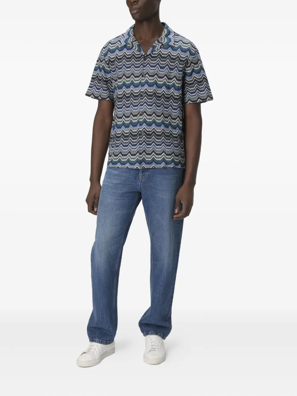 Missoni Overhemd met zigzag patroon Blauw