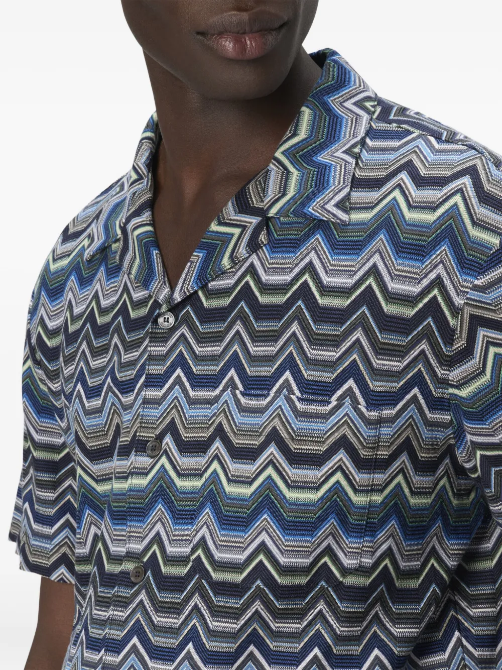 Missoni Overhemd met zigzag patroon Blauw