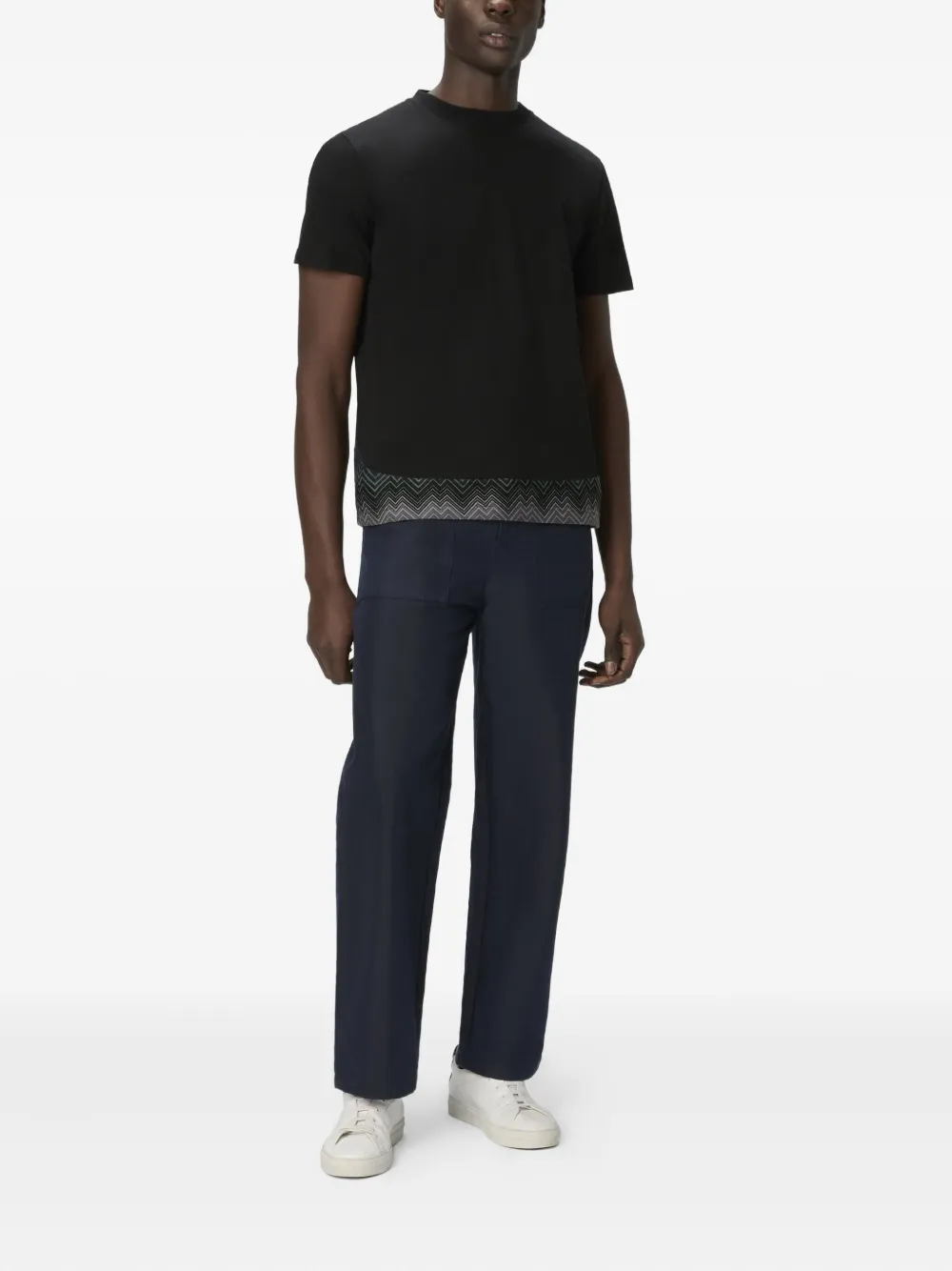 Missoni T-shirt met chevron-patroon Zwart