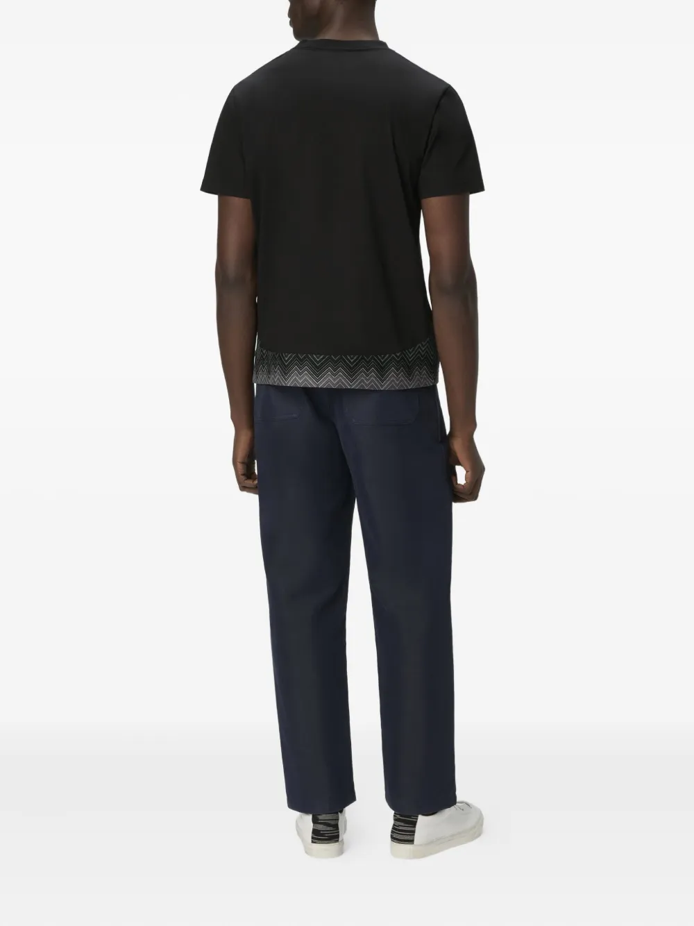 Missoni T-shirt met chevron-patroon Zwart