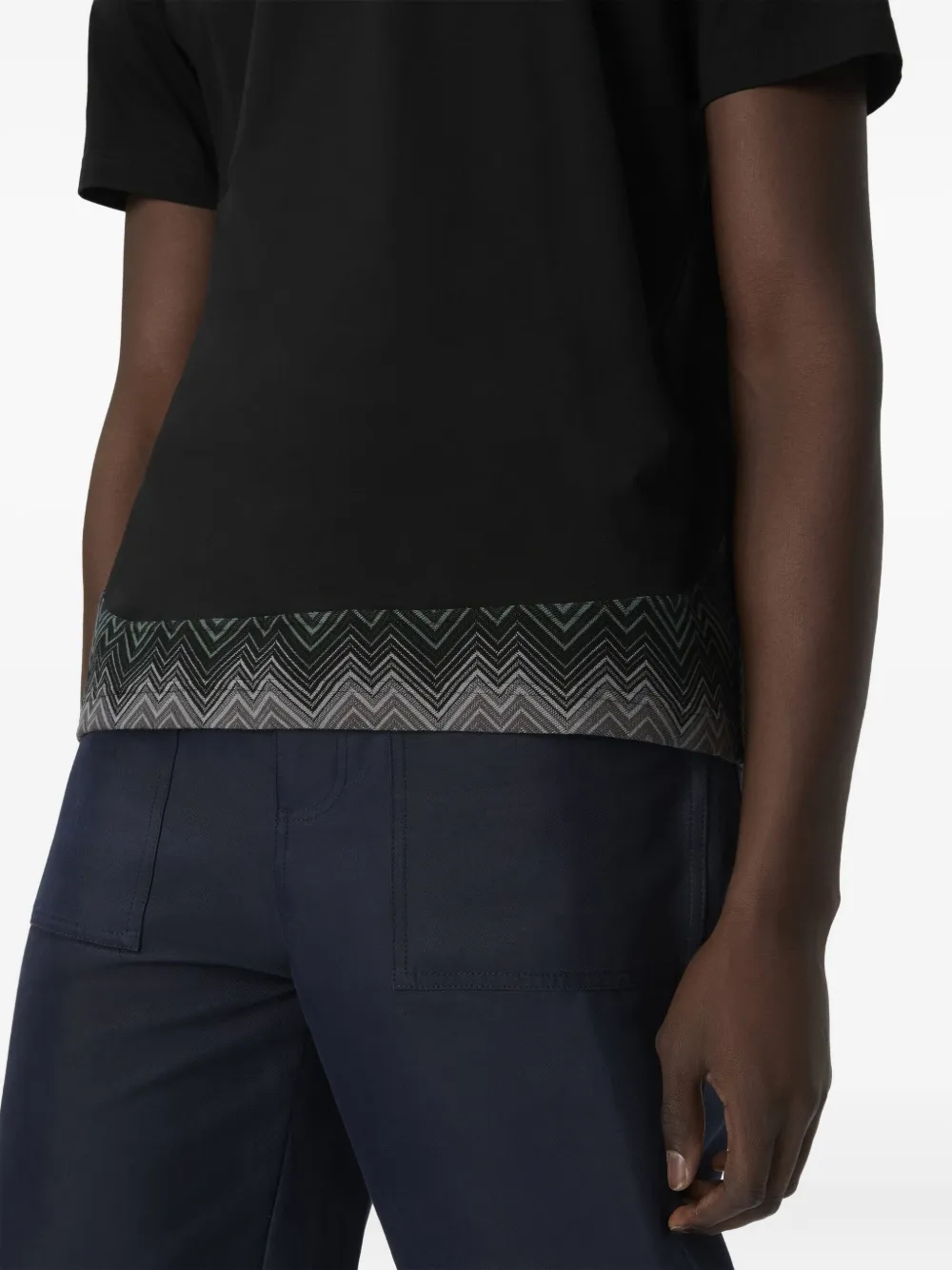 Missoni T-shirt met chevron-patroon Zwart