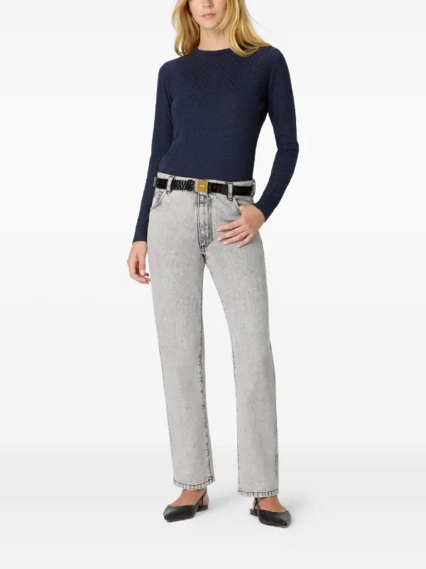 zigzag-knit trousers