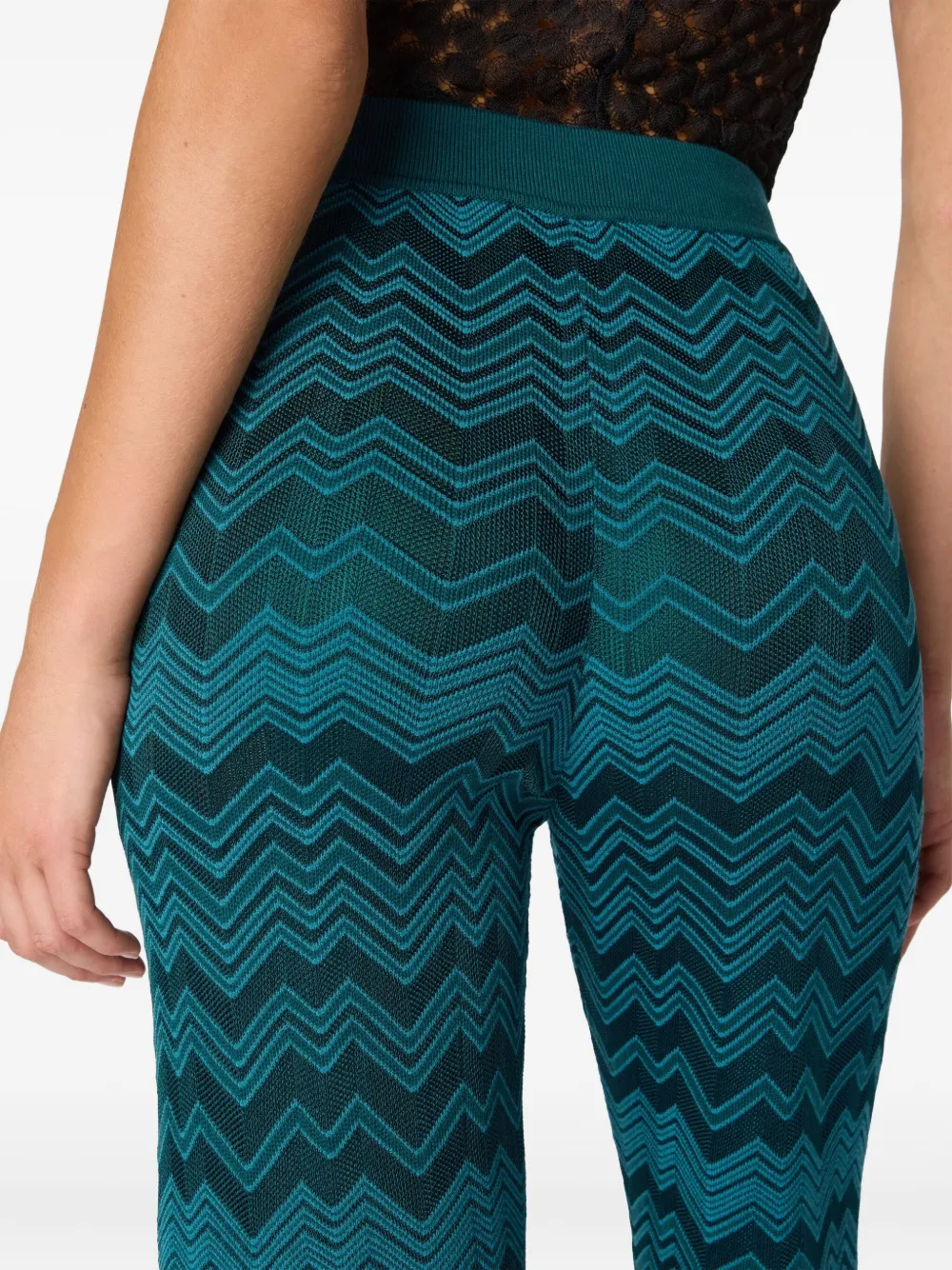 Missoni Gebreide broek met chevron-patroon Groen