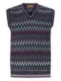 Missoni chevron-pattern V-neck sweater vest - Blue