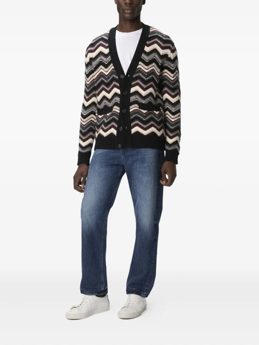 Missoni Vest met chevron patroon en zak Zwart