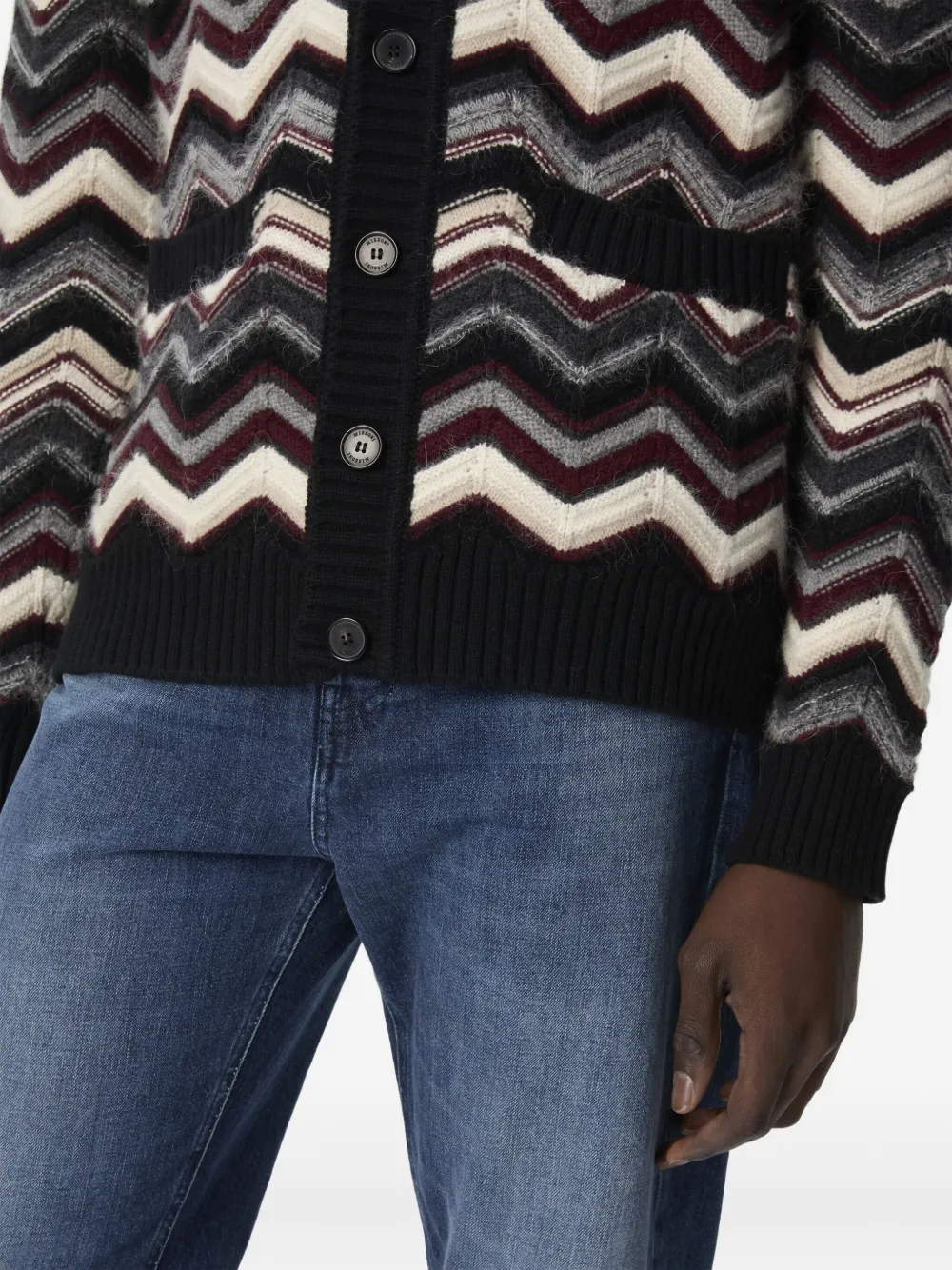 Missoni Vest met chevron patroon en zak Zwart