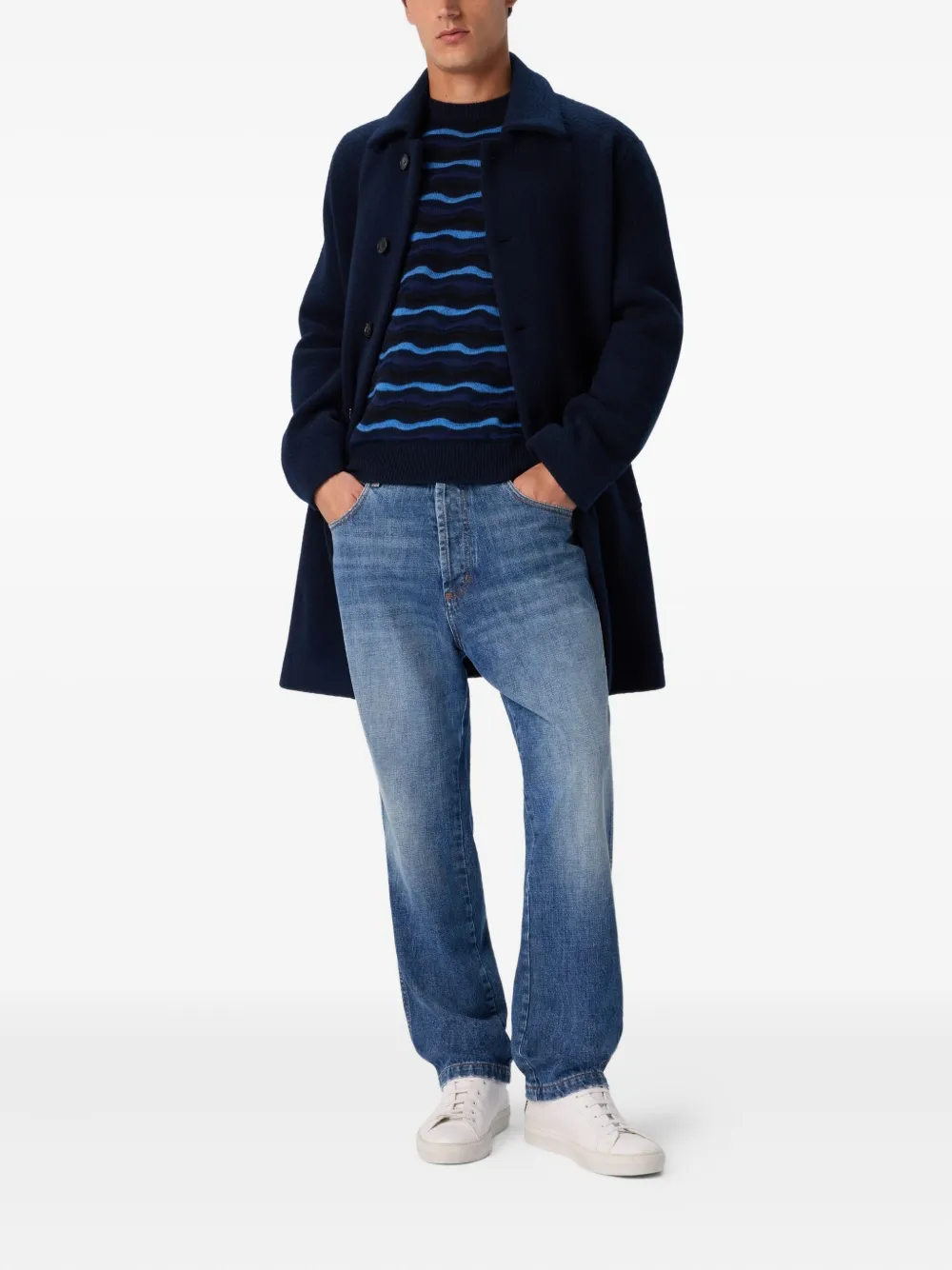 Missoni herringbone wool coat Blauw