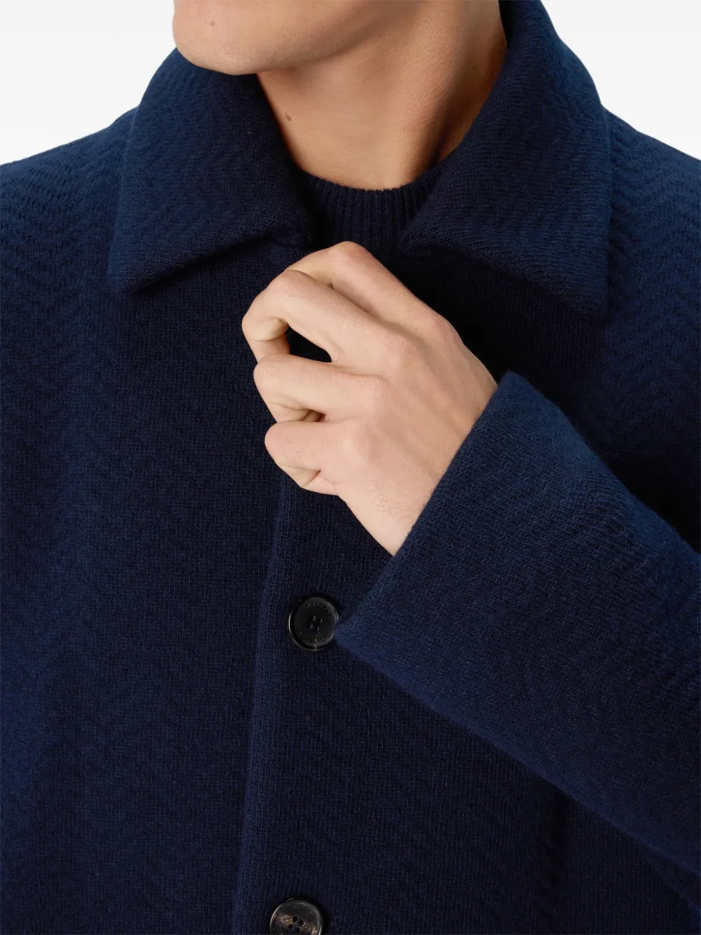 Missoni herringbone wool coat Blauw