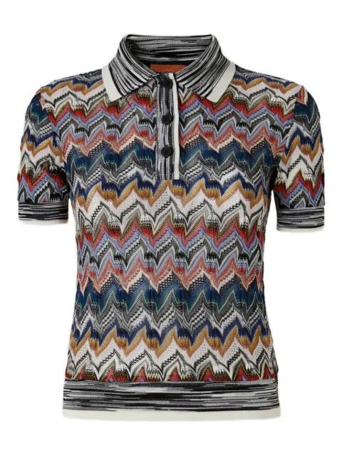 Missoni zigzag knit polo top