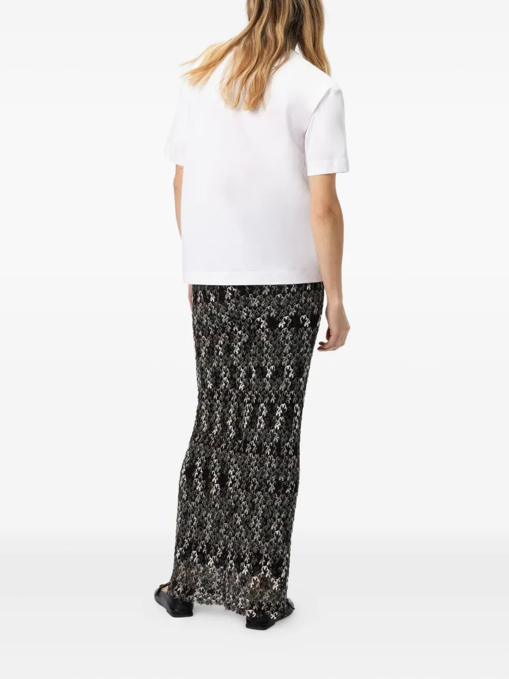 Missoni wave-pattern box-applique T-shirt Wit