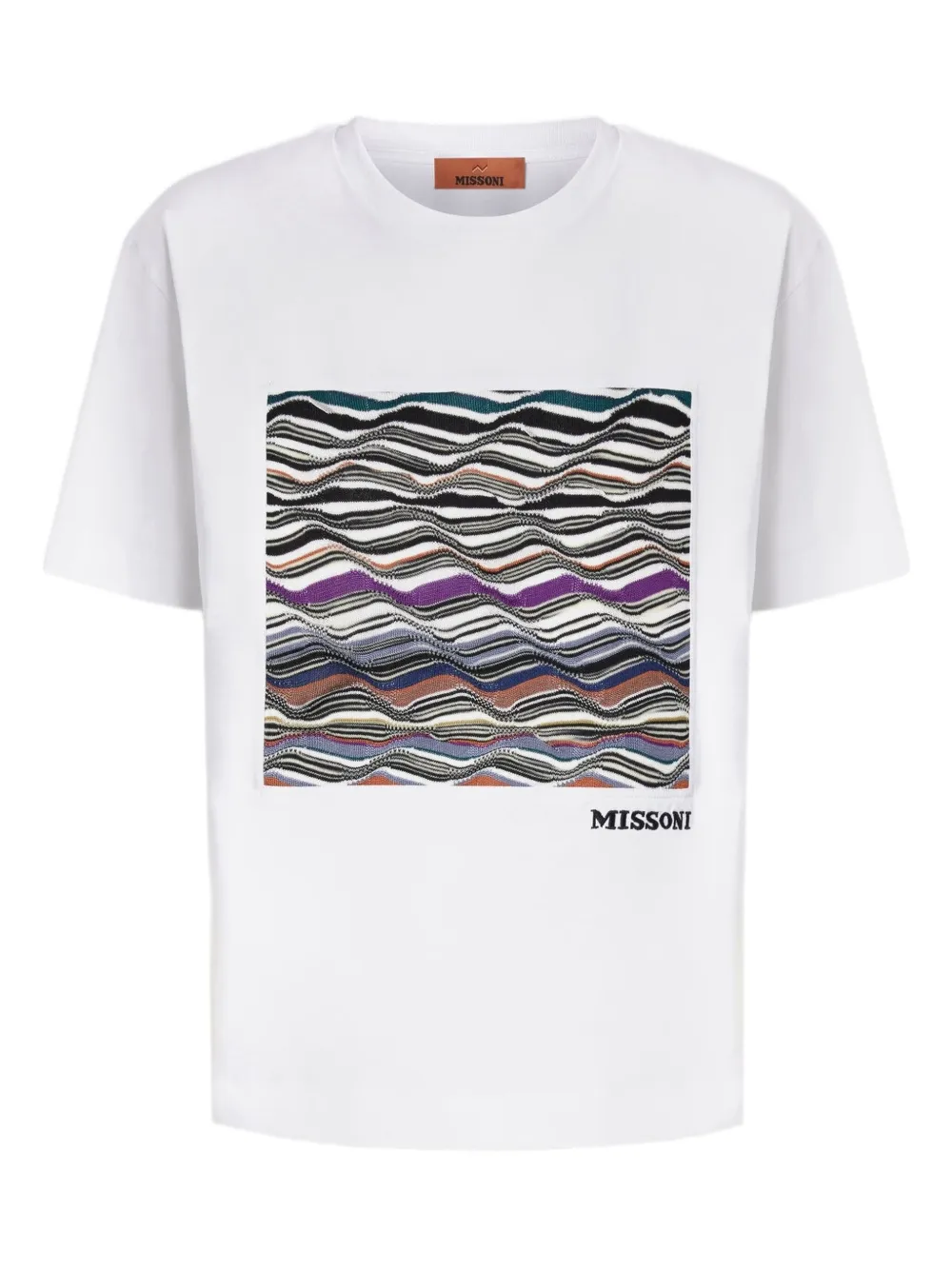 Missoni wave-pattern box-applique T-shirt Wit
