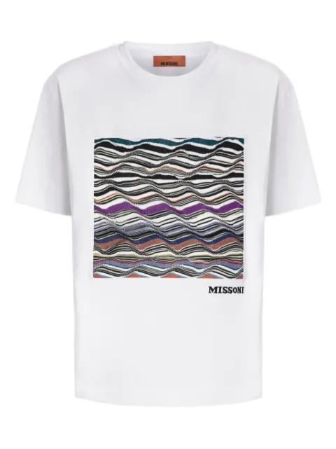 Missoni wave-pattern box-applique T-shirt