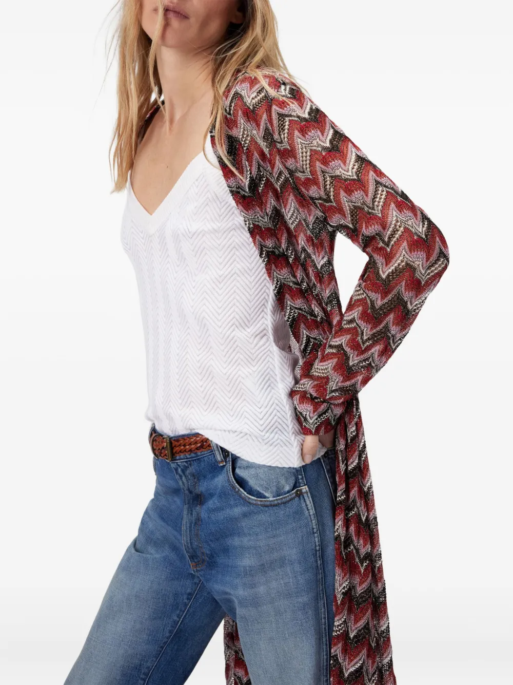 Missoni Chevron-pattern Maxi Cardigan In Multi