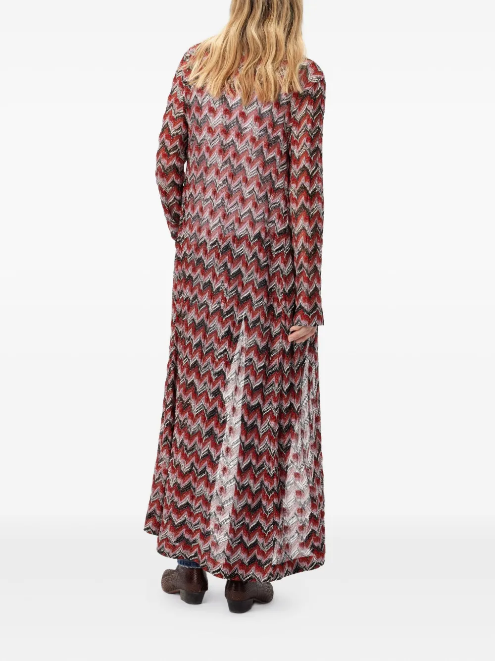 Missoni Chevron-pattern Maxi Cardigan In Multi