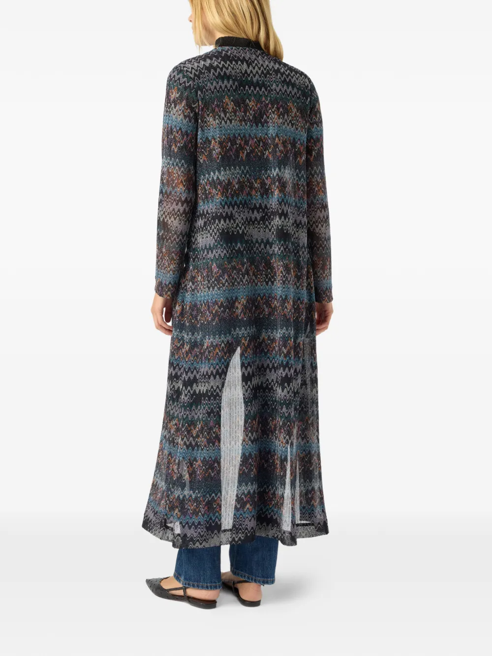  Missoni Patterned Long Cardigan - Grey 