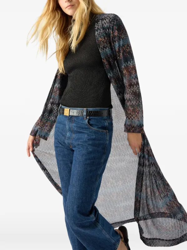 Missoni Cardigan Longo Com Padronagem | Cinza | FARFETCH BR