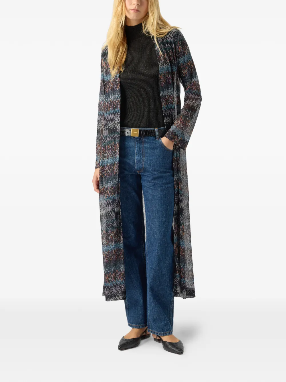  Missoni Patterned Long Cardigan - Grey 
