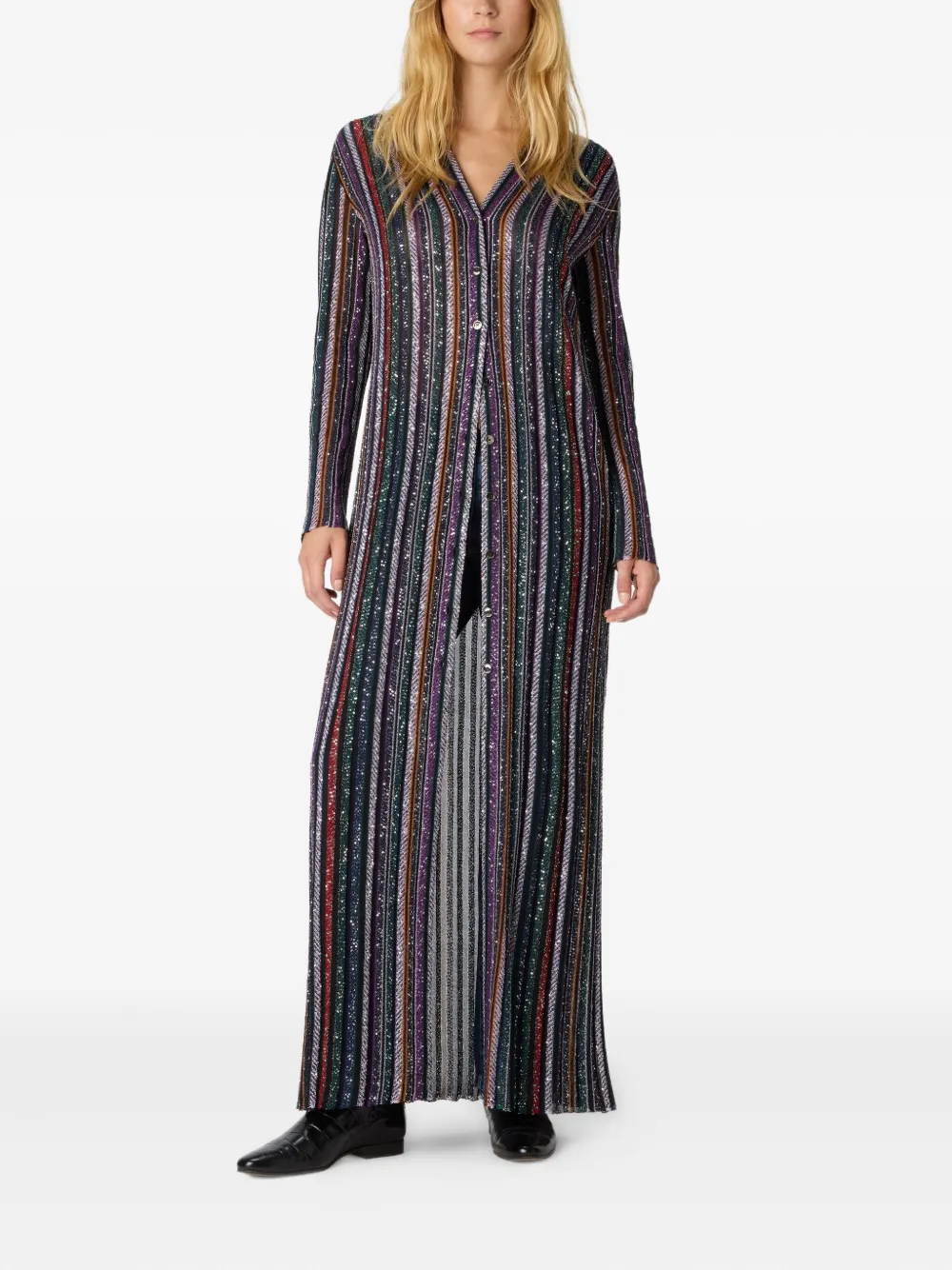 Missoni Gestreept vest verfraaid met pailletten Blauw