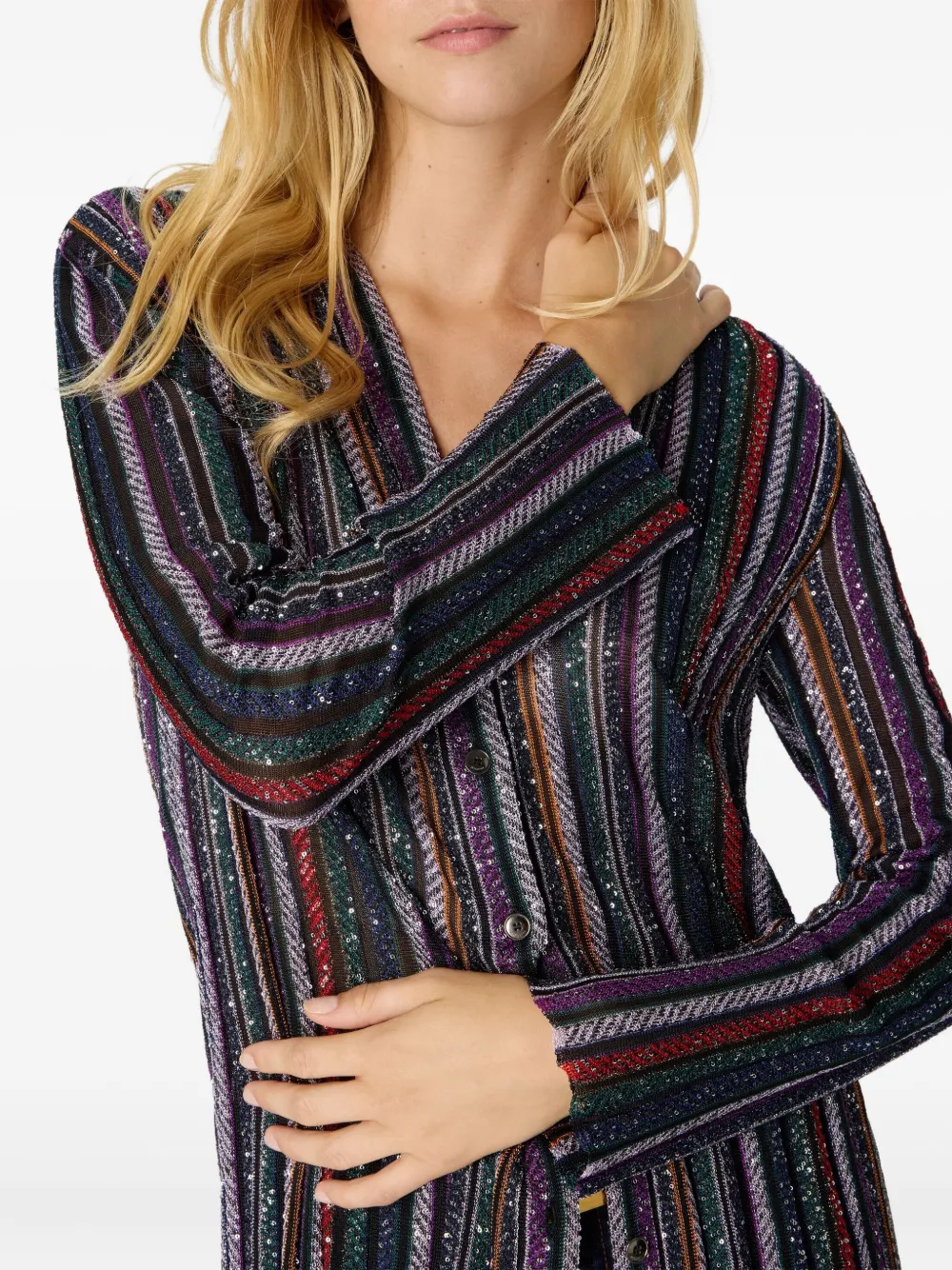 Missoni Gestreept vest verfraaid met pailletten Blauw