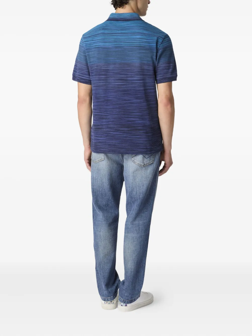 Missoni ombre striped polo shirt Blauw