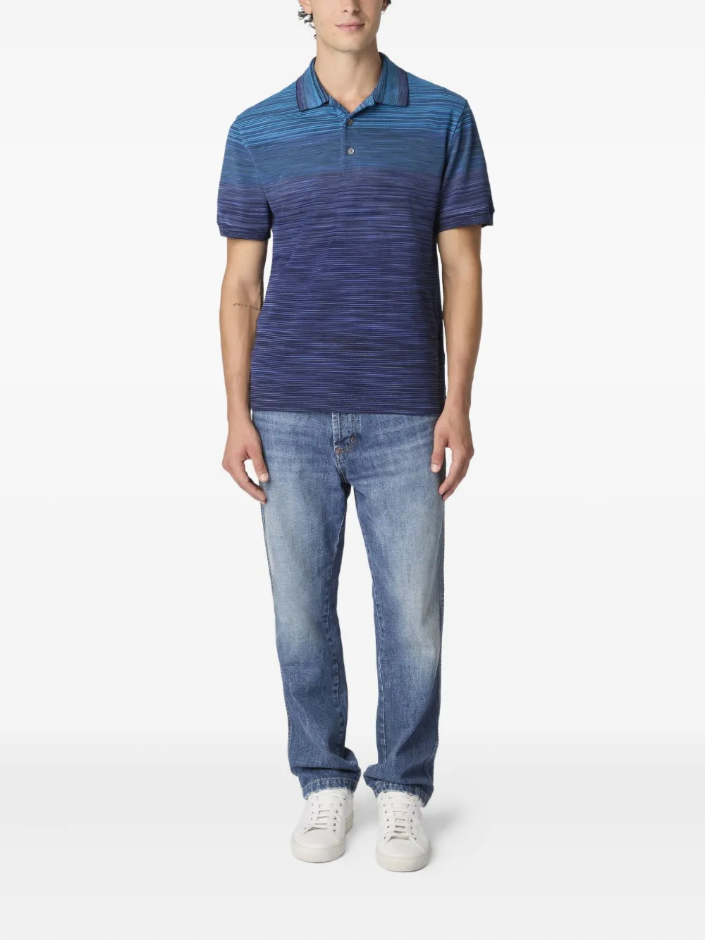 Missoni ombre striped polo shirt Blauw