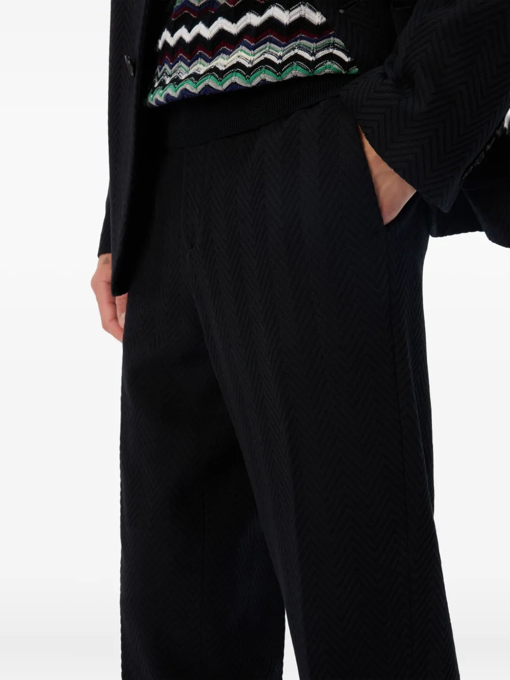 Missoni Broek met visgraatpatroon Zwart