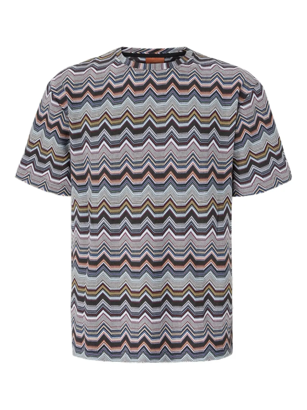 Missoni geometric-zigzag pattern short-sleeved T-shirt - グレー Missoni geometric-zigzag pattern short-sleeved T-shirt - グレー