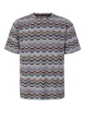 Missoni geometric-zigzag pattern short-sleeved T-shirt - Grey