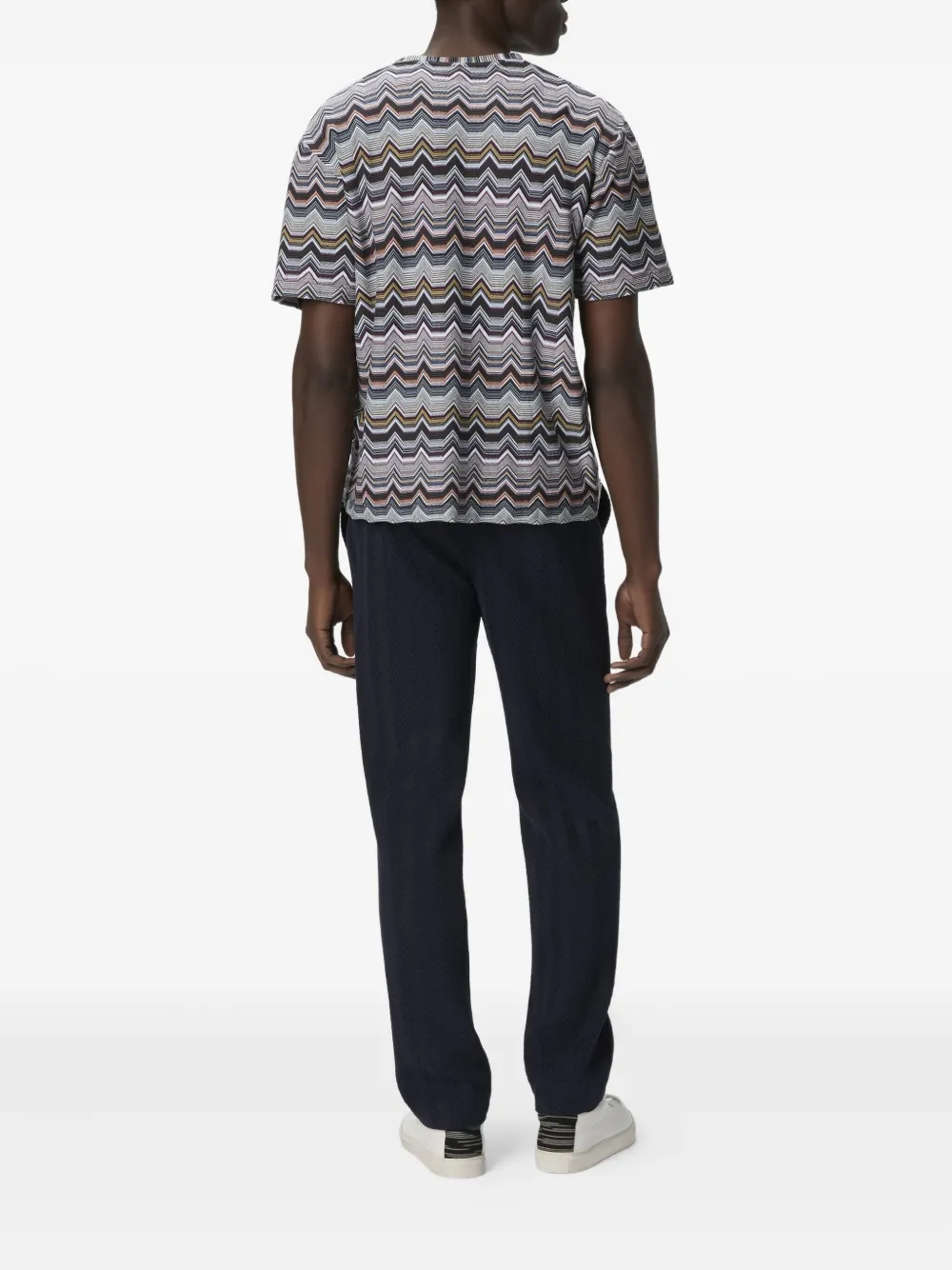 Missoni T-shirt met geometrisch zigzag patroon en korte mouwen Grijs