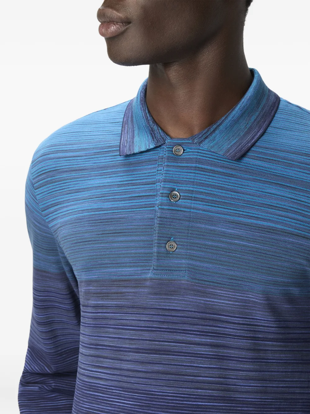 Missoni Poloshirt met ombré-effect Blauw